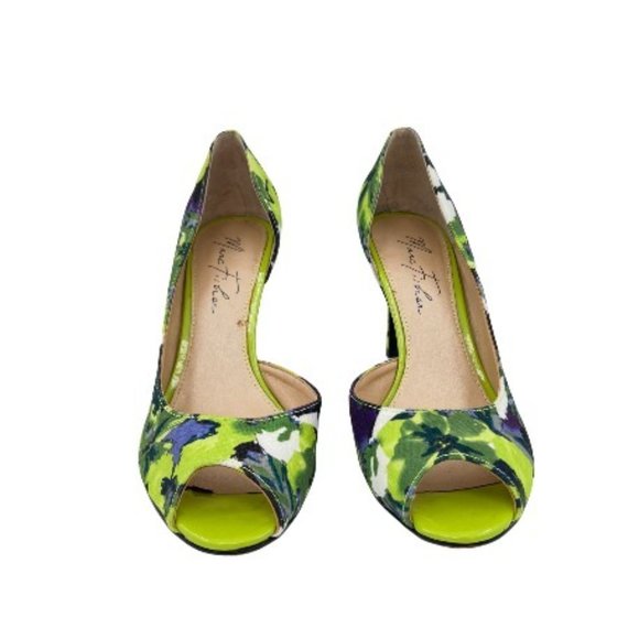 Marc Fisher Joey Floral Heel Sandals Green Size 7.5M Heels - Picture 2 of 7